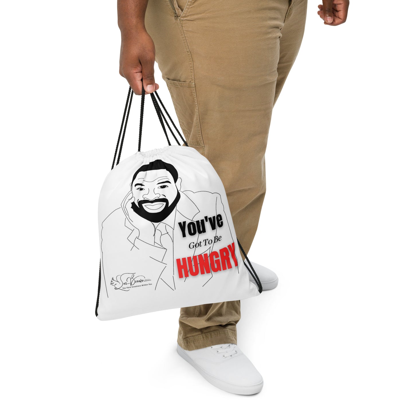 You've Got To Be HUNGRY Drawstring bag
