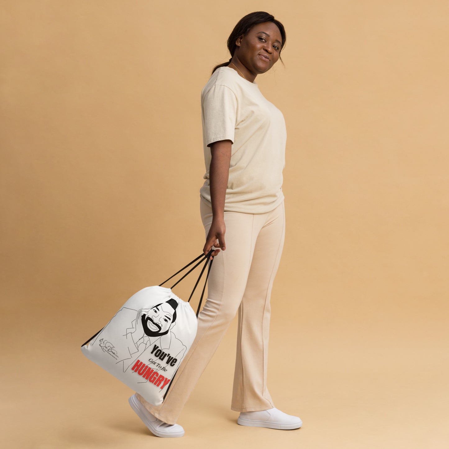 You've Got To Be HUNGRY Drawstring bag